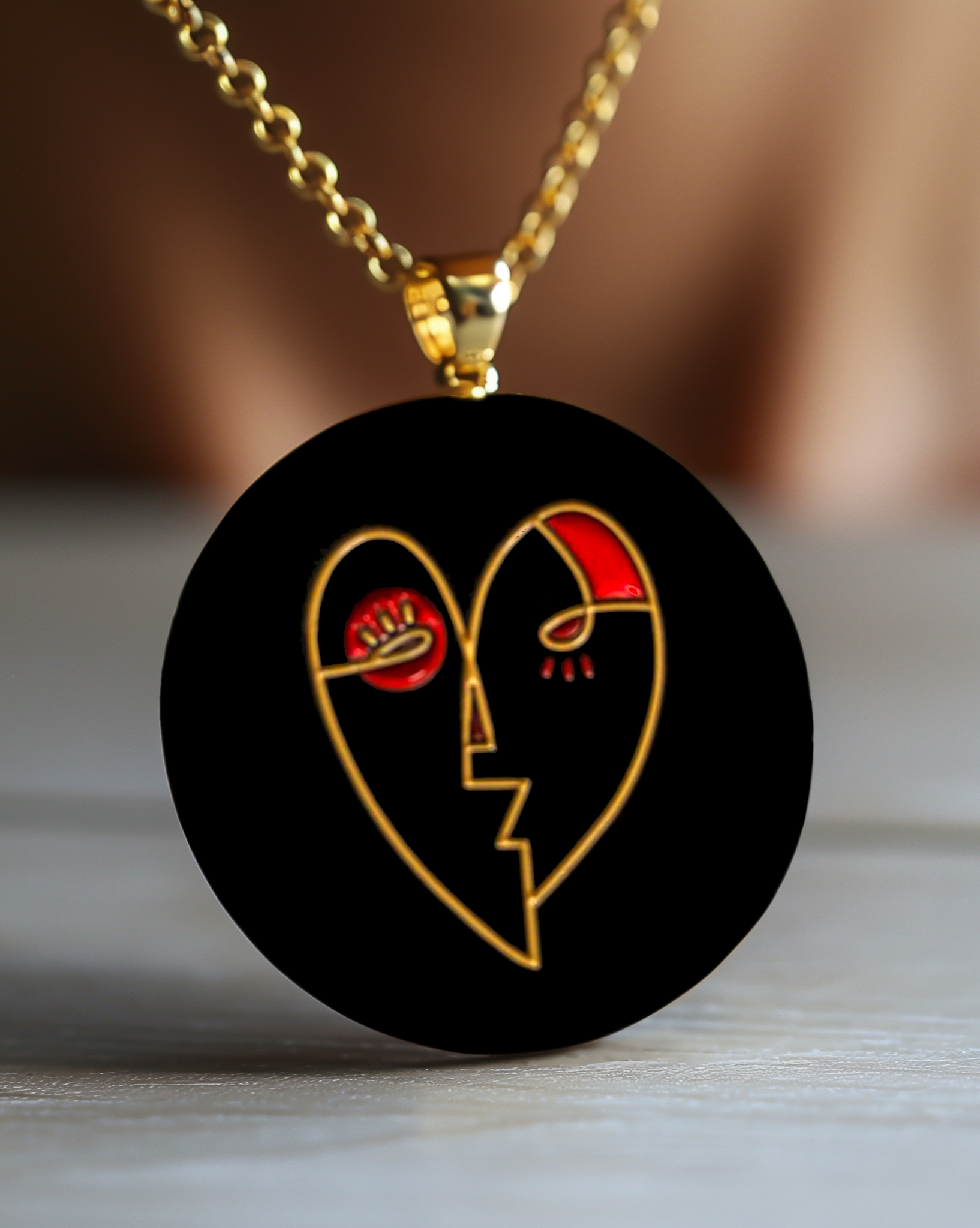 Necklace Heart Black